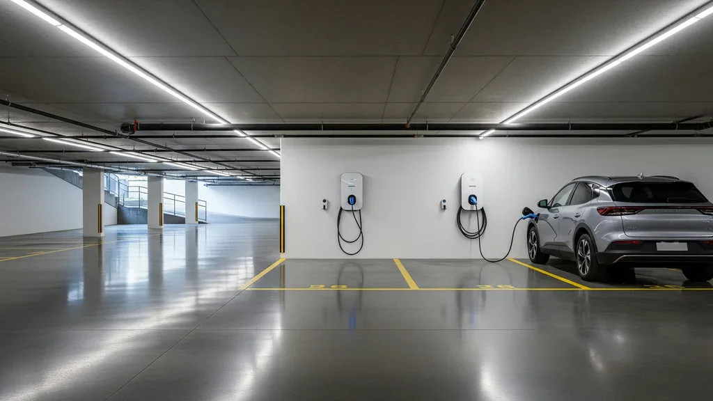 EV chargers installed in a Sydney strata apartment car park.