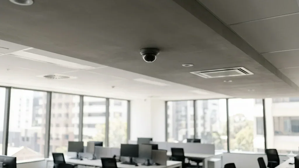 Workplace CCTV dome camera in a Sydney office.
