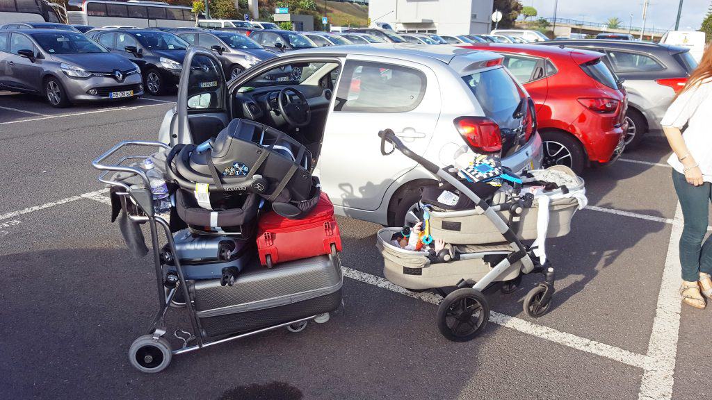 we rented a really small car in Madeira, but we manage to fit everything