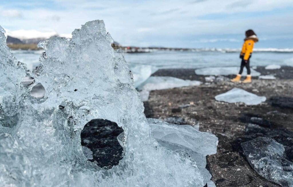 The icebergs on Diamond Beach