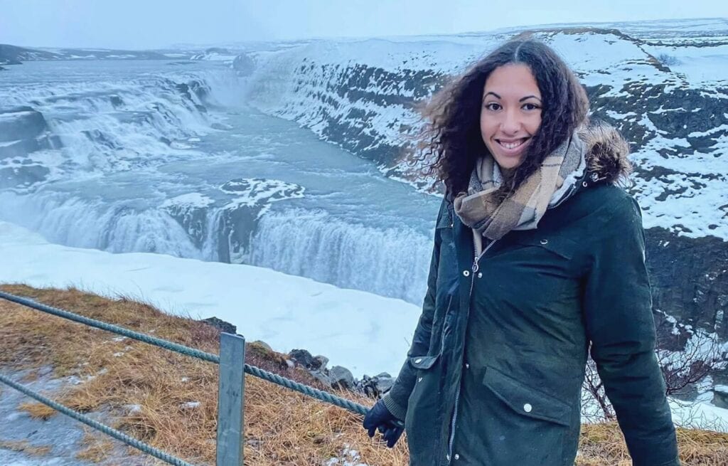 The stunning Gulfoss waterfall in December
