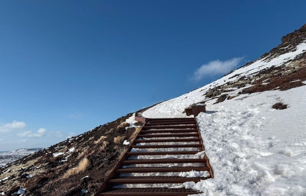 The staircase up Saxholl Crater