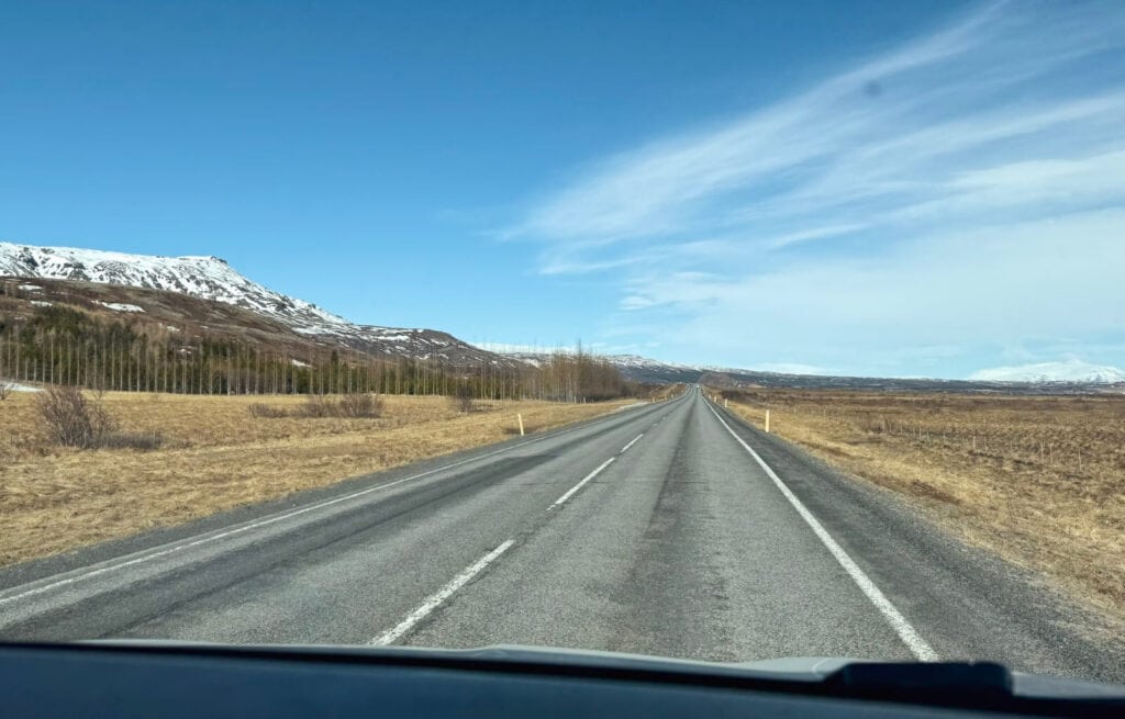 Driving through Thingvellir National Park on the Golden Circle
