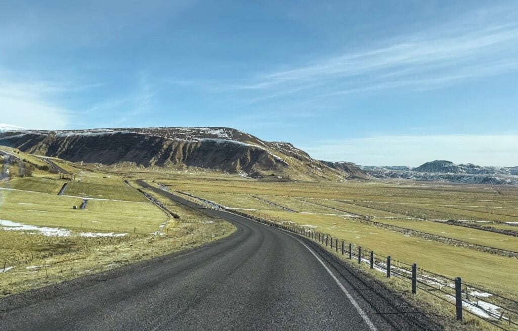 The ring road in Iceland in summer