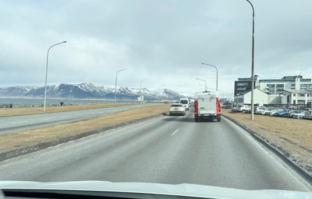 Driving in Reykjavik in Iceland - this is the busiest place to drive in