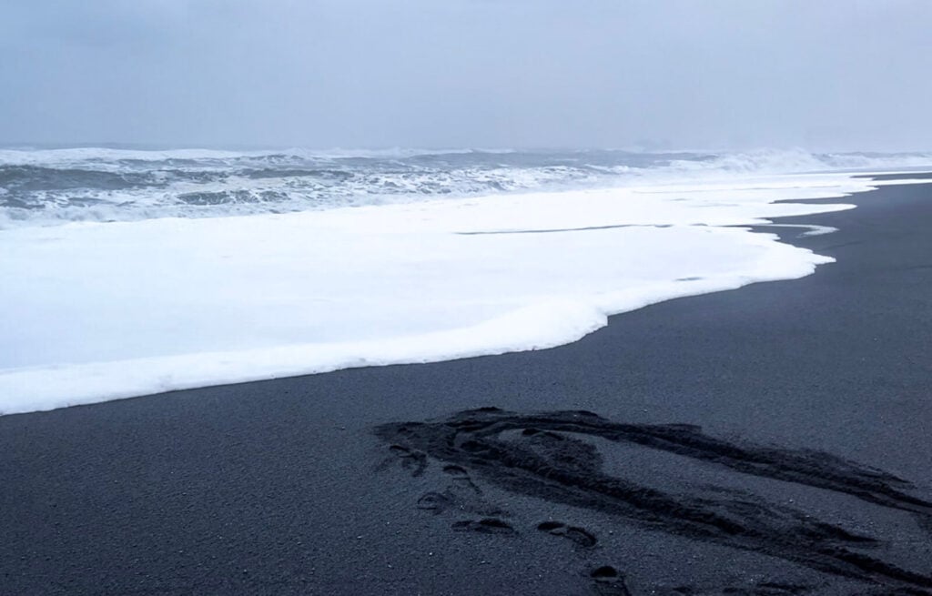 The waves can travel really far up the beach in a short space of time