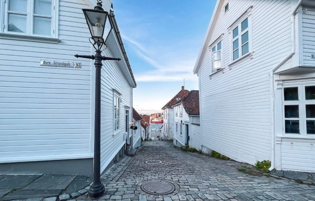 The pretty streets of Gamle Stavanger in Norway - one of the best hotels in Stavanger is near this place