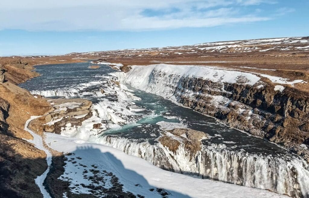 The Golden Circle in Iceland in winter - Skogafoss waterfall