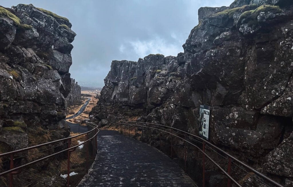 Walking through the incredible Thingvellir National Park