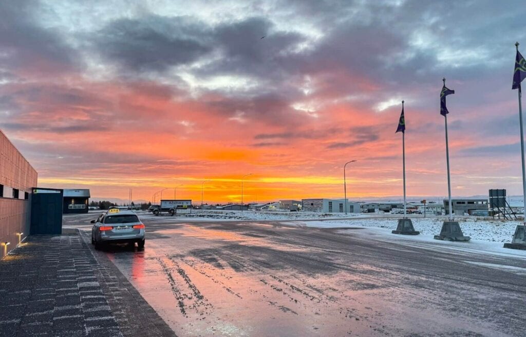 The sunset from our hotel room at Keflavik Airport