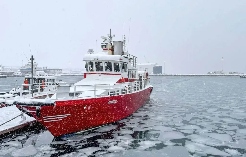 The boat we went whale watching on in Akureyri