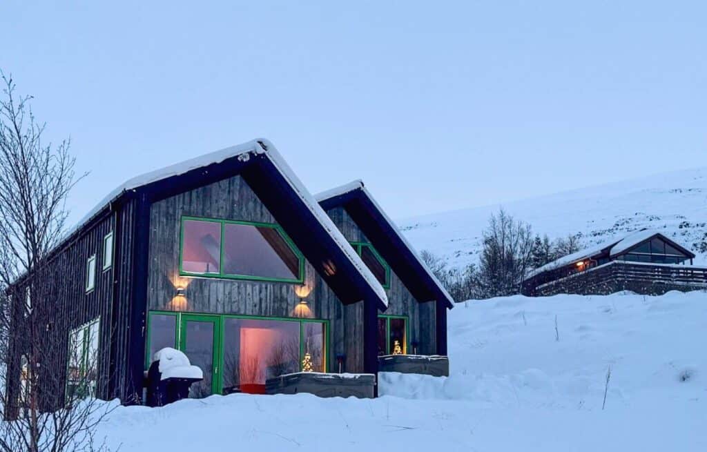 What is the best time to visit Iceland - Our accommodation in Akureyri in snowy January.