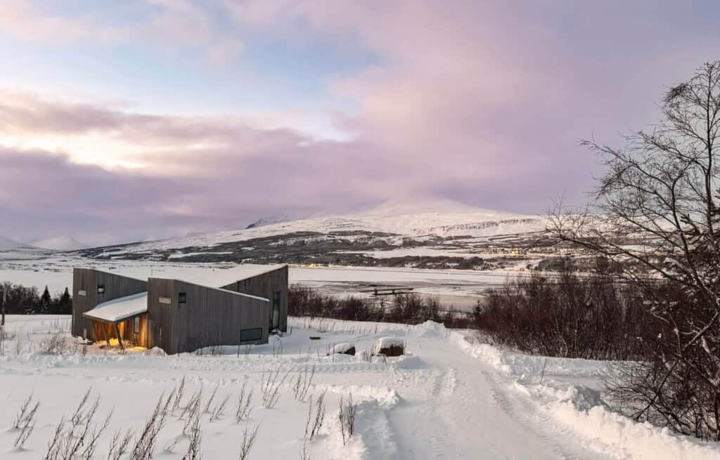The view from our apartment in Akureyri in winter
