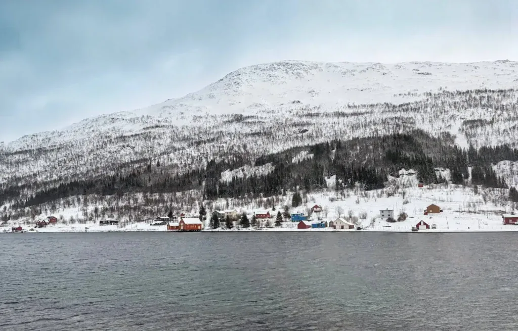 Views over the fjords near Tromso in winter