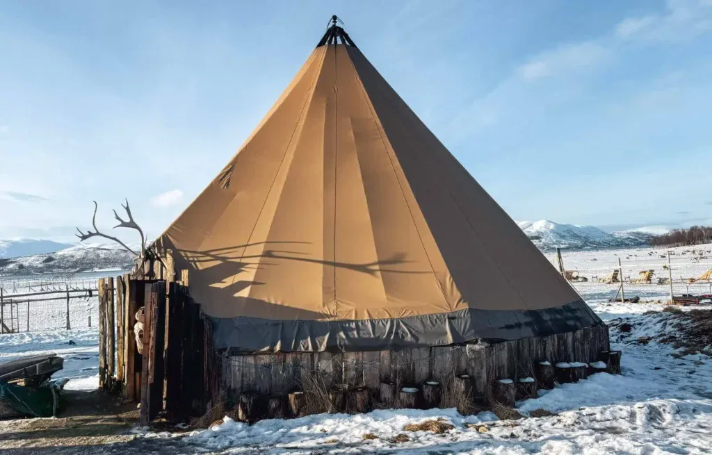 The Sami tent in Tromso when we met the reindeer