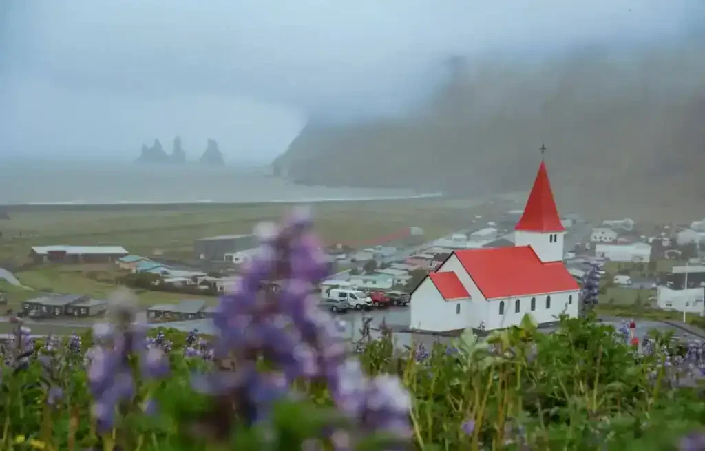 A foggy afternoon in Vik in Iceland on our summer trip