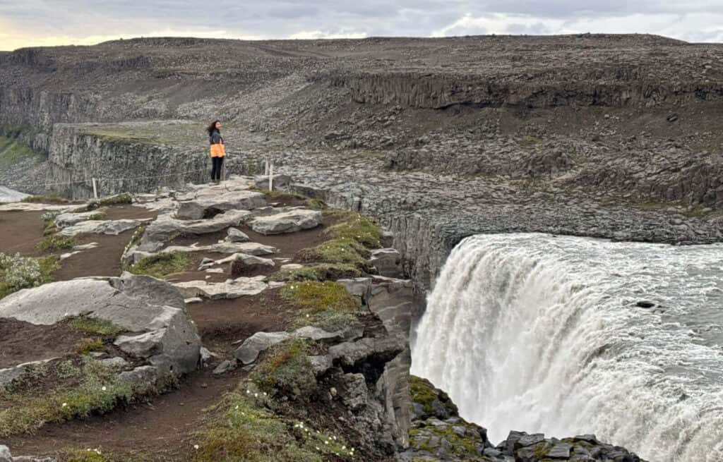 Standing above Dettifoss in Iceland