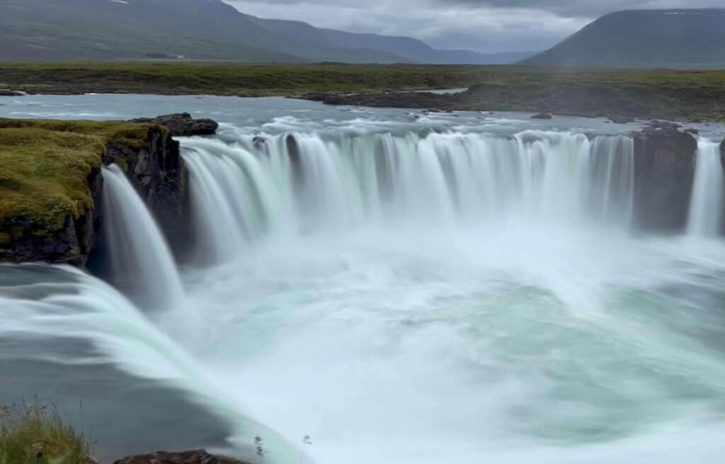 The powerful Godafoss waterfall