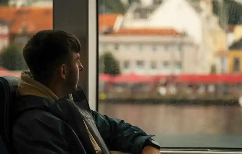 Sitting on the cruise boat in Bergen