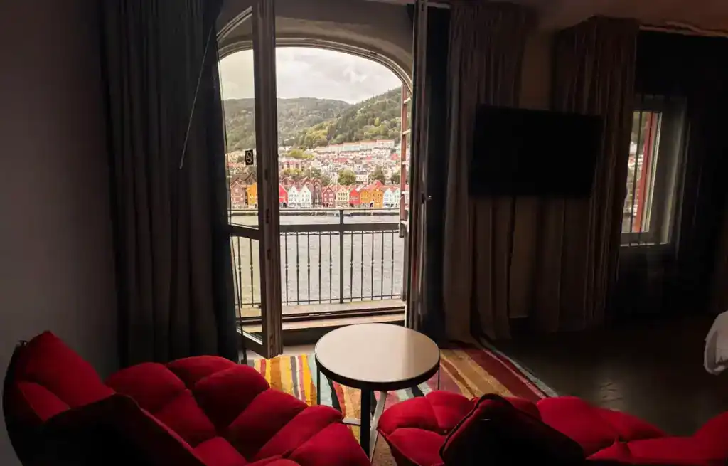 The view from our hotel room at the Clarion Admiral