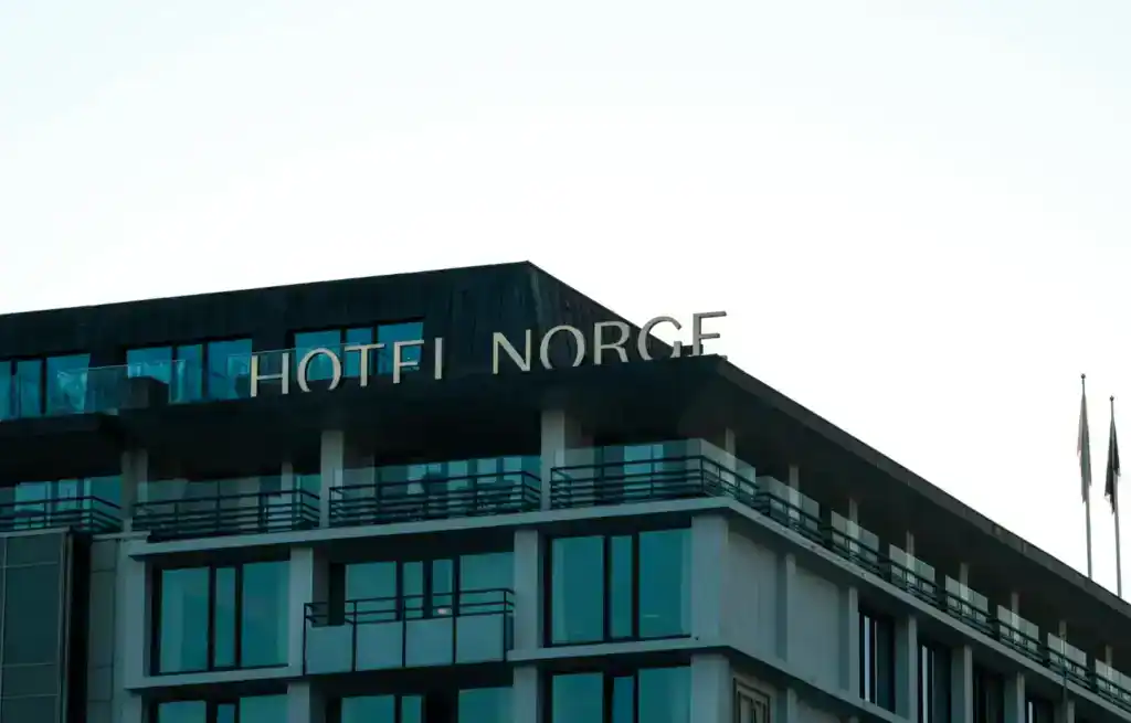 The roof of Hotel Norge in Bergen