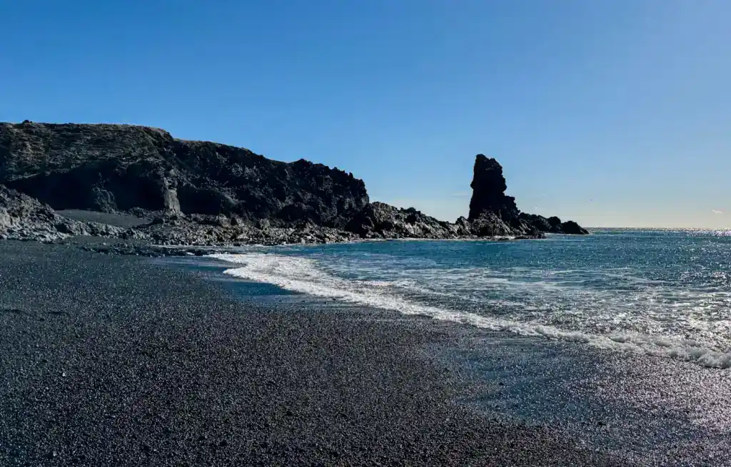 The beautiful black sand of Djúpalónssandur Beach