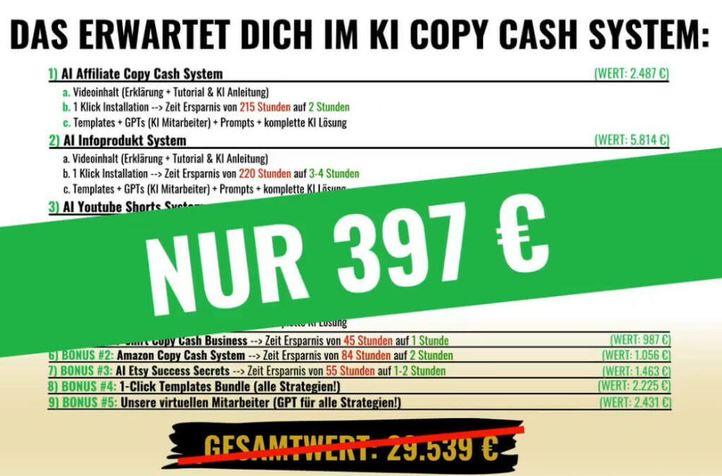 KI Copy Cash System Erfahrungen und Bonus