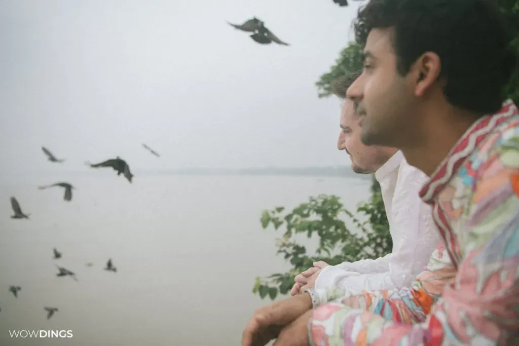 LGBTQ engagement photography by Adusyanti Chatterjee in old Kolkata—Bagbazar streets.