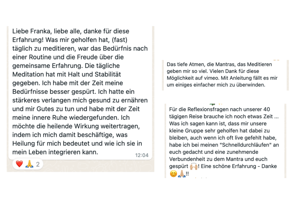 Feedback zur Guru Ram Das Healing Meditationsreise