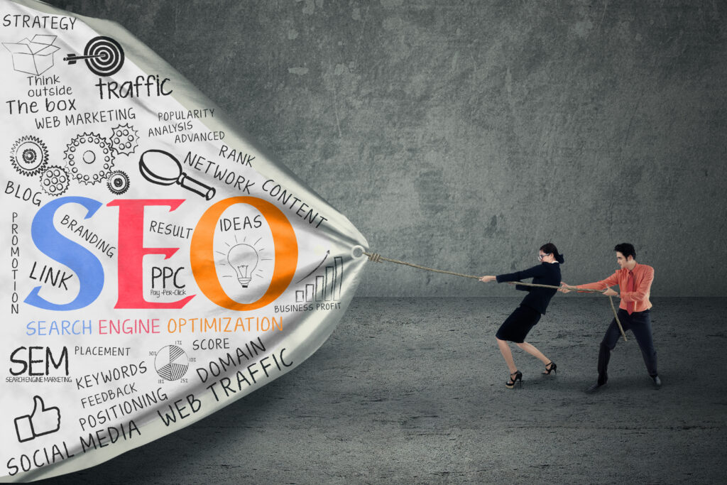 Business strategy with seo concept