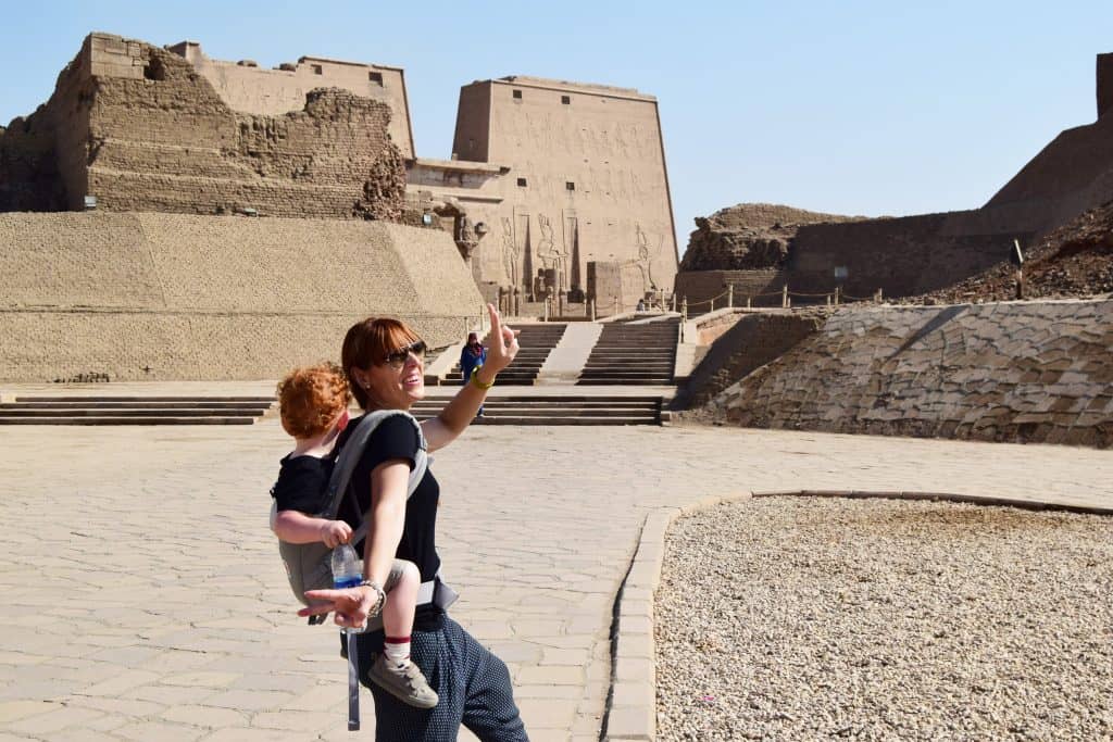 Edfu temple:I still always bring my Egobaby adapt while travelling, it is still comfortable enough to use on my back