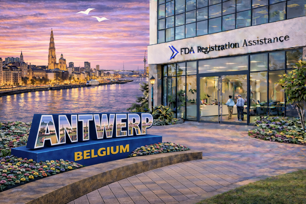 FDA registration and consulting for Antwerp, Belgium food, supplement, cosmetic, pharmaceutical and medical device exporters