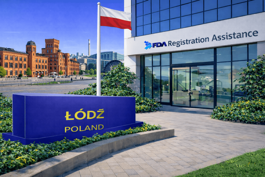 FDA registration consulting services for Łódź, Poland exporters shipping food, cosmetics, and regulated products to the United States