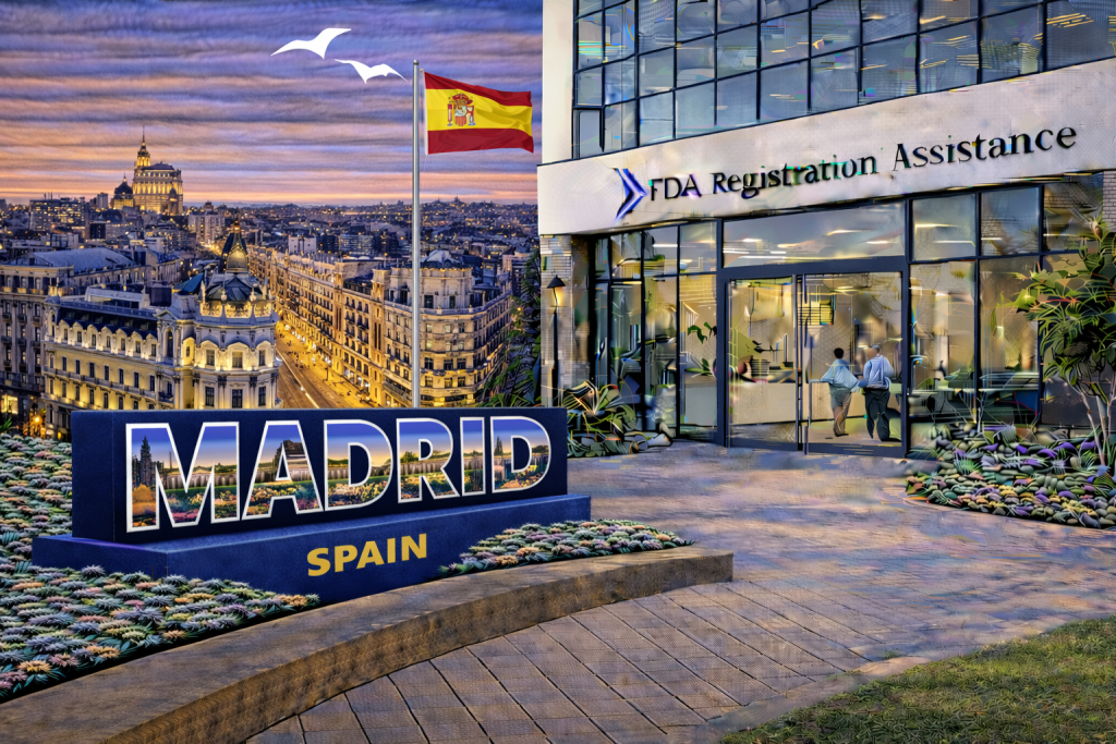 FDA registration and consulting for Madrid, Spain food, supplement, cosmetic, pharmaceutical and medical device exporters