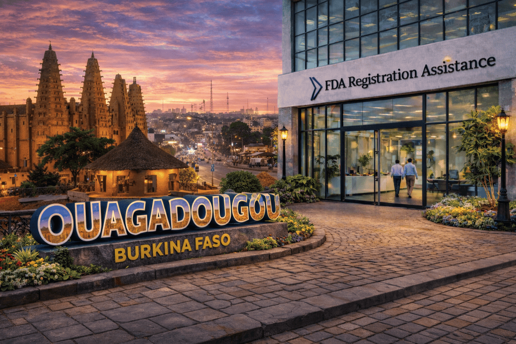 FDA registration and consulting for Ouagadougou, Burkina Faso food, supplement, cosmetic, pharmaceutical and medical device exporters