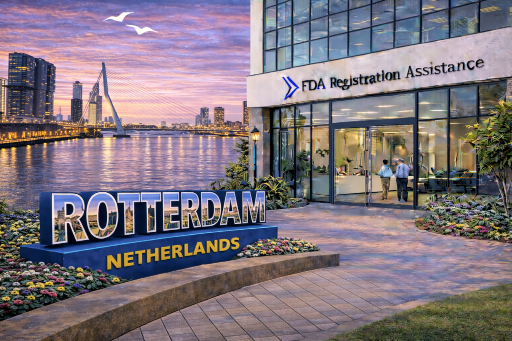 FDA registration and consulting for Rotterdam, Netherlands food, supplement, cosmetic, pharmaceutical and medical device exporters