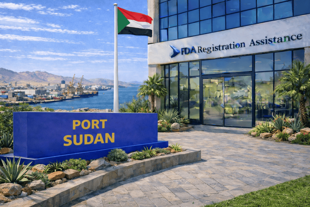 FDA registration and consulting for Port Sudan, Sudan food, supplement, cosmetic, pharmaceutical and medical device exporters