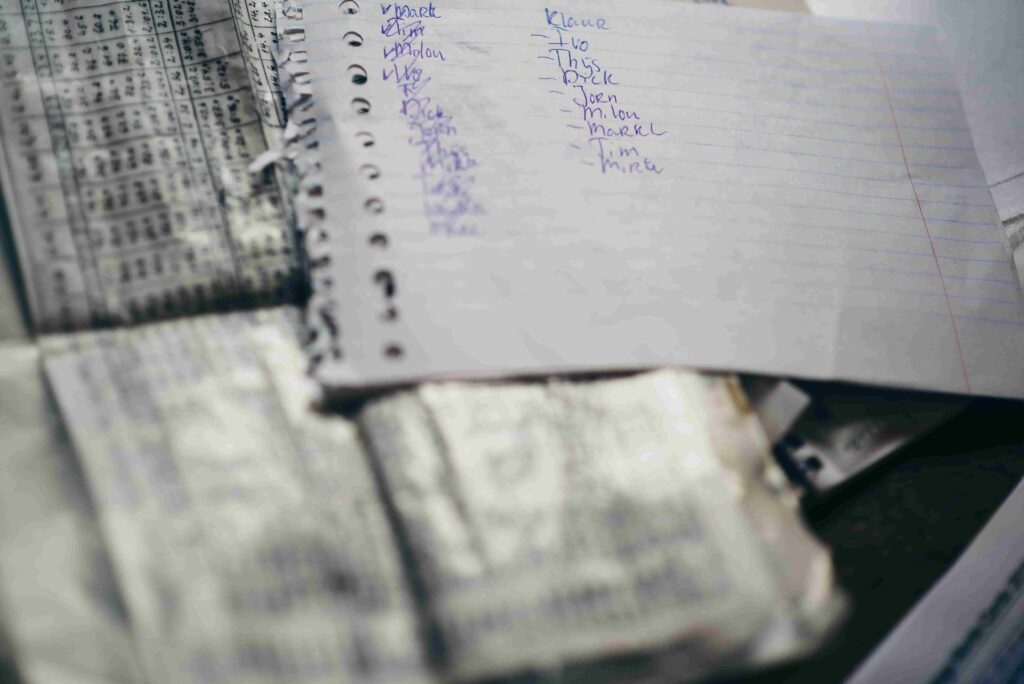 A photo of some pieces of paper