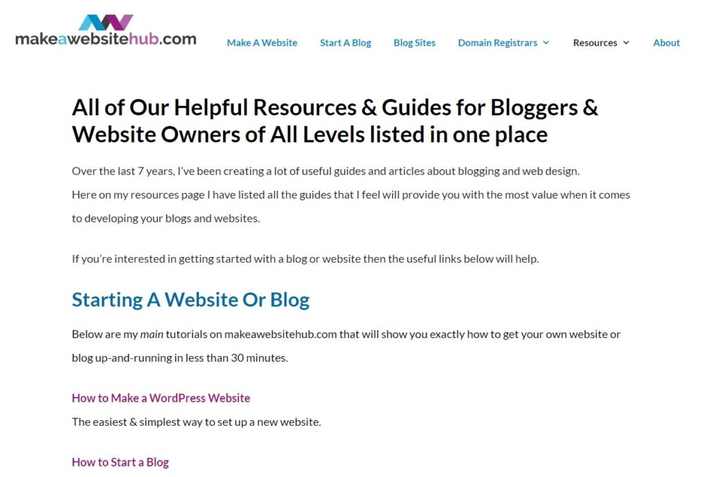 Helpful website tutorials