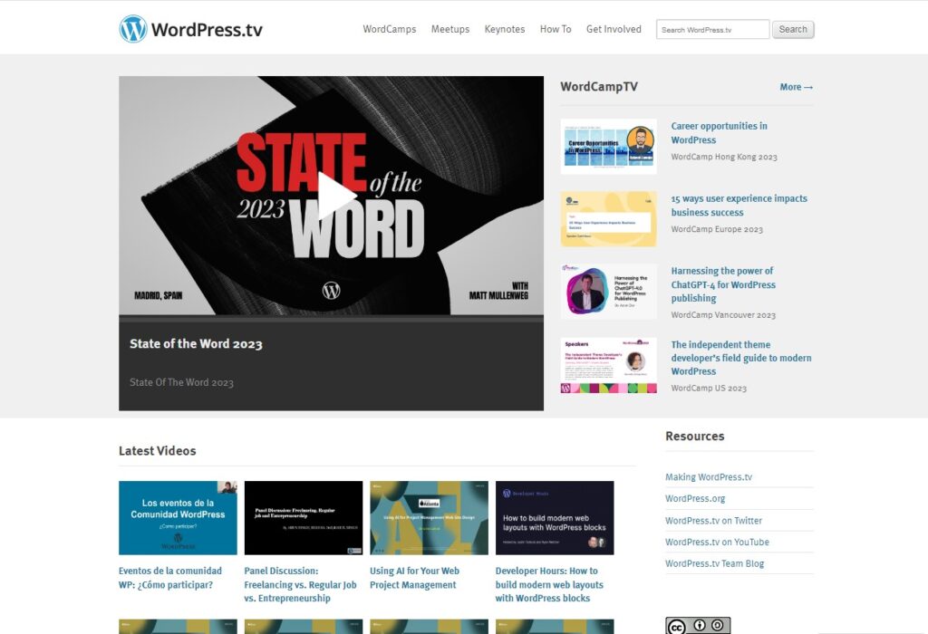 Official WordPress tutorials