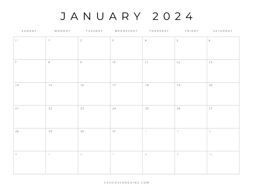 Free Printable 2024 Blank Calendar Templates (All 12 Months)
