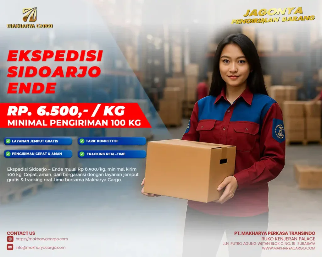 jasa pengiriman sidoarjo ende by makharya cargo
