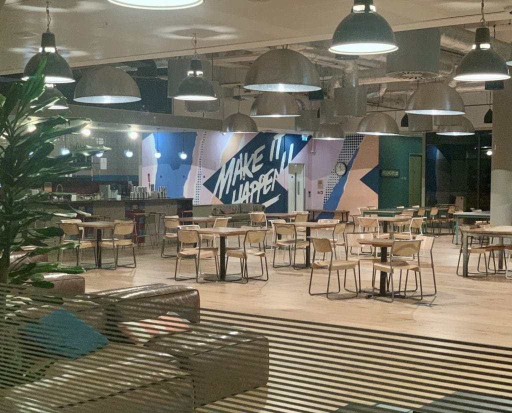 A WeWork location empty during the Covid-19 pandemic.