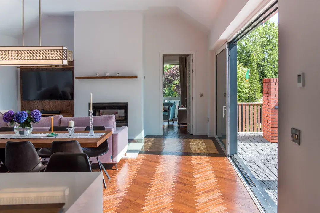 sliding door installed at ireland villa balcony