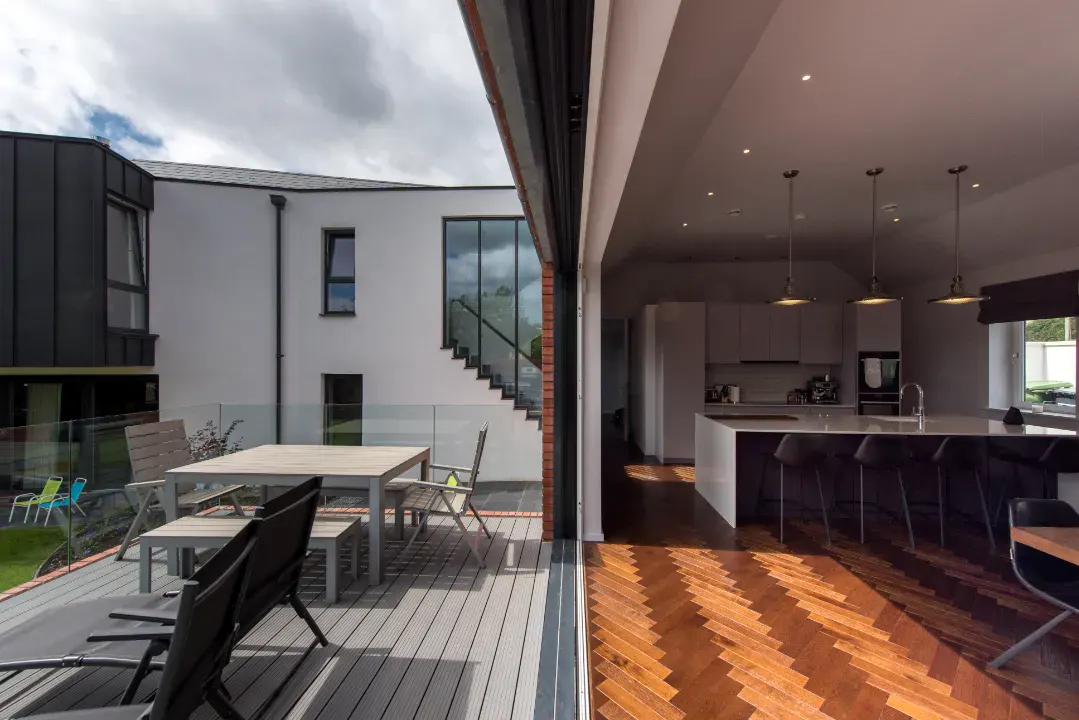 sliding door installed at ireland villa kitchen