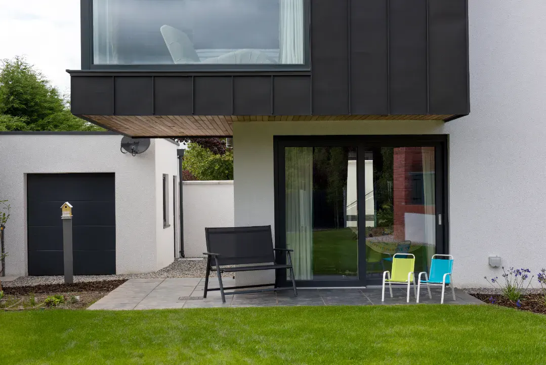 sliding door installed at ireland villa outdoor area
