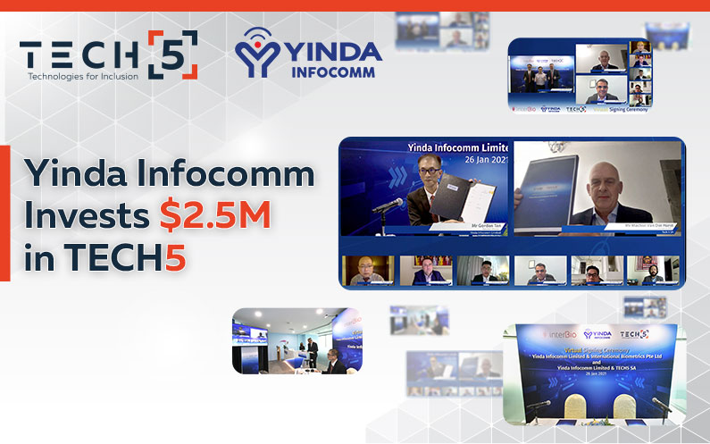 Yinda Infocomm Invests $2.5M in TECH5 Recognizing the Company’s Leadership and Growth Potential in Identity Management and Digital ID