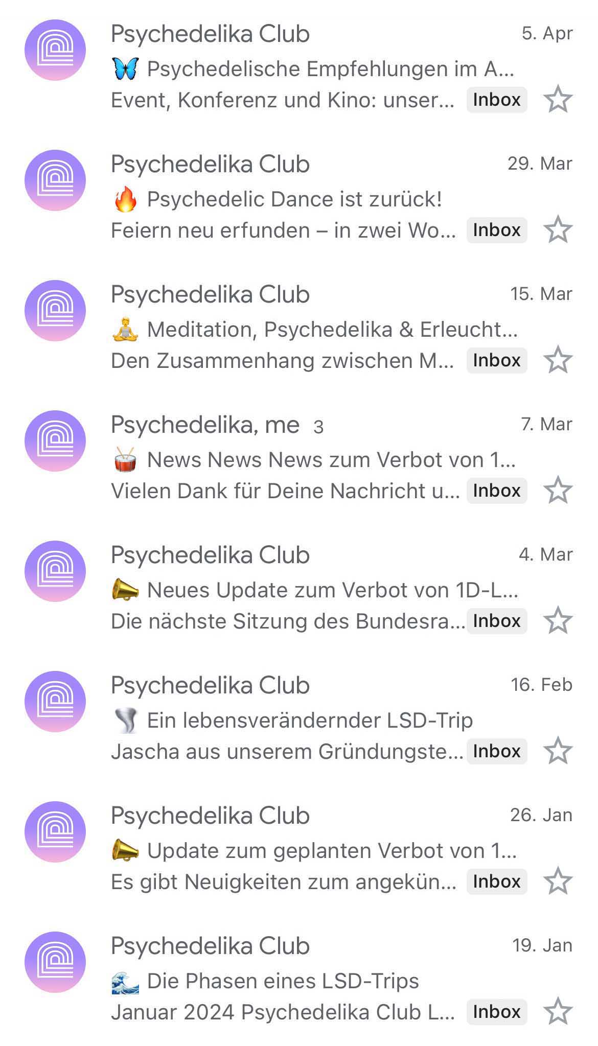 Newsletter vom Psychedelika Club