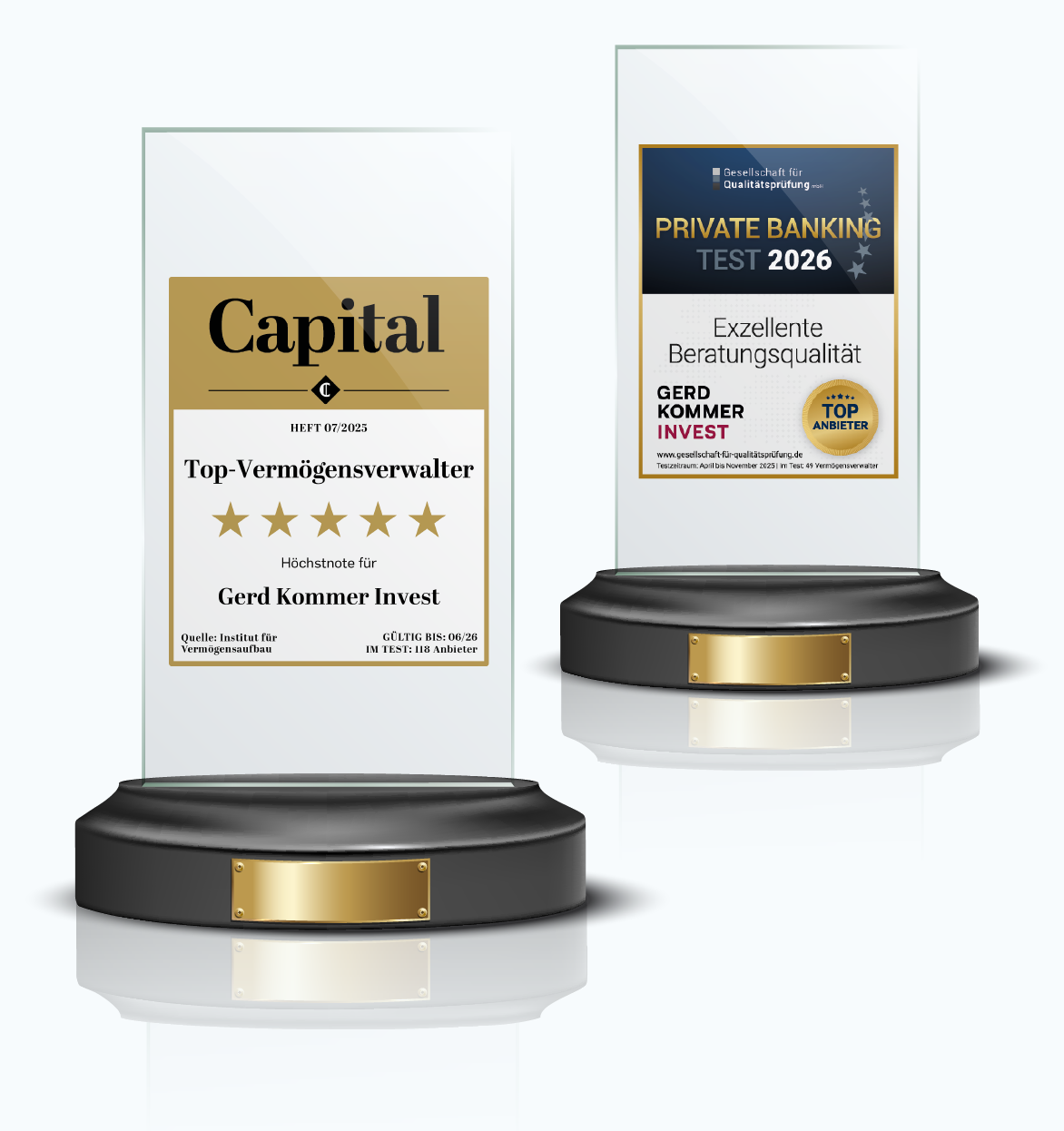 Zwei Auszeichnungen: „Top-Vermögensverwalter“ von Capital und „Exzellente Beratungsqualität“ 2026.