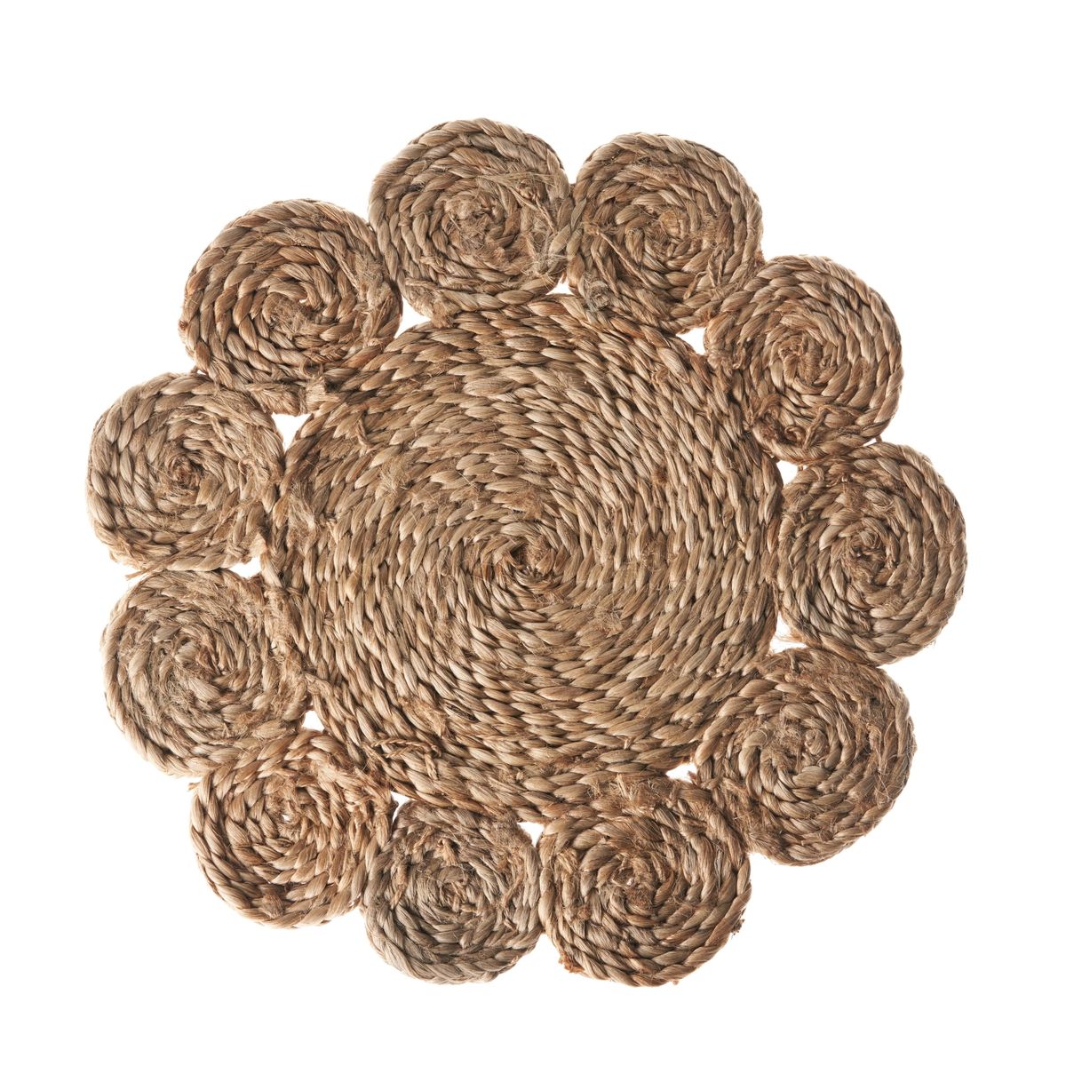 jute placemat floral pattern